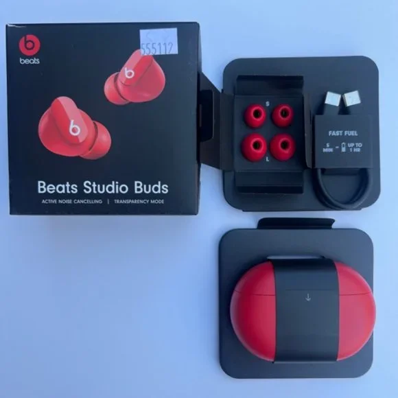 Beats By Dre Red Beats Studio Buds True Noise Cancelling Bluetooth Ear Buds - Picture 2 of 4